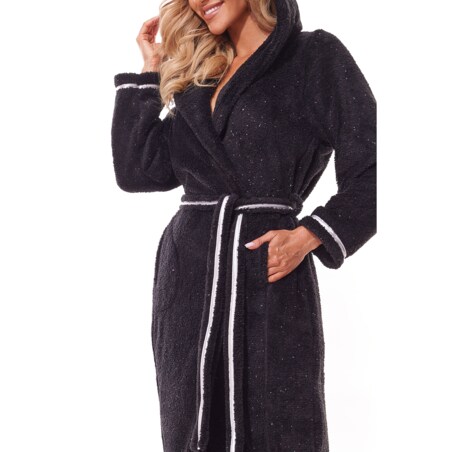 Szlafrok Soft Long 2322 Czarny Czarny, M