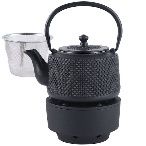 Czajniczek żeliwny z podgrzewaczem Zaparzacz do herbaty ziół 0.8L KINGHOFF