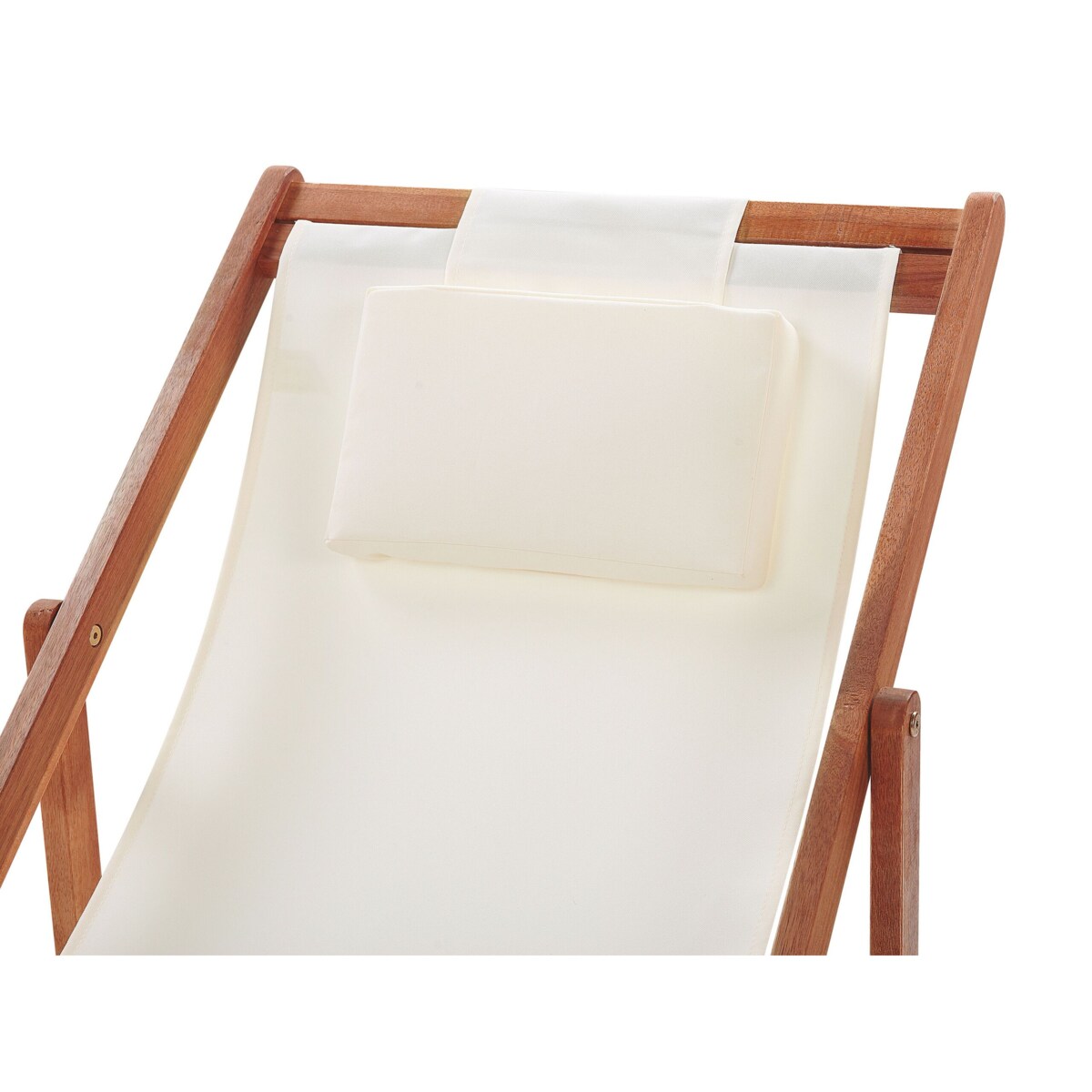 Zestaw 2 leżaków ogrodowych i 2 wymiennych tkanin (różne warianty) ciemne drewno AVELLINO