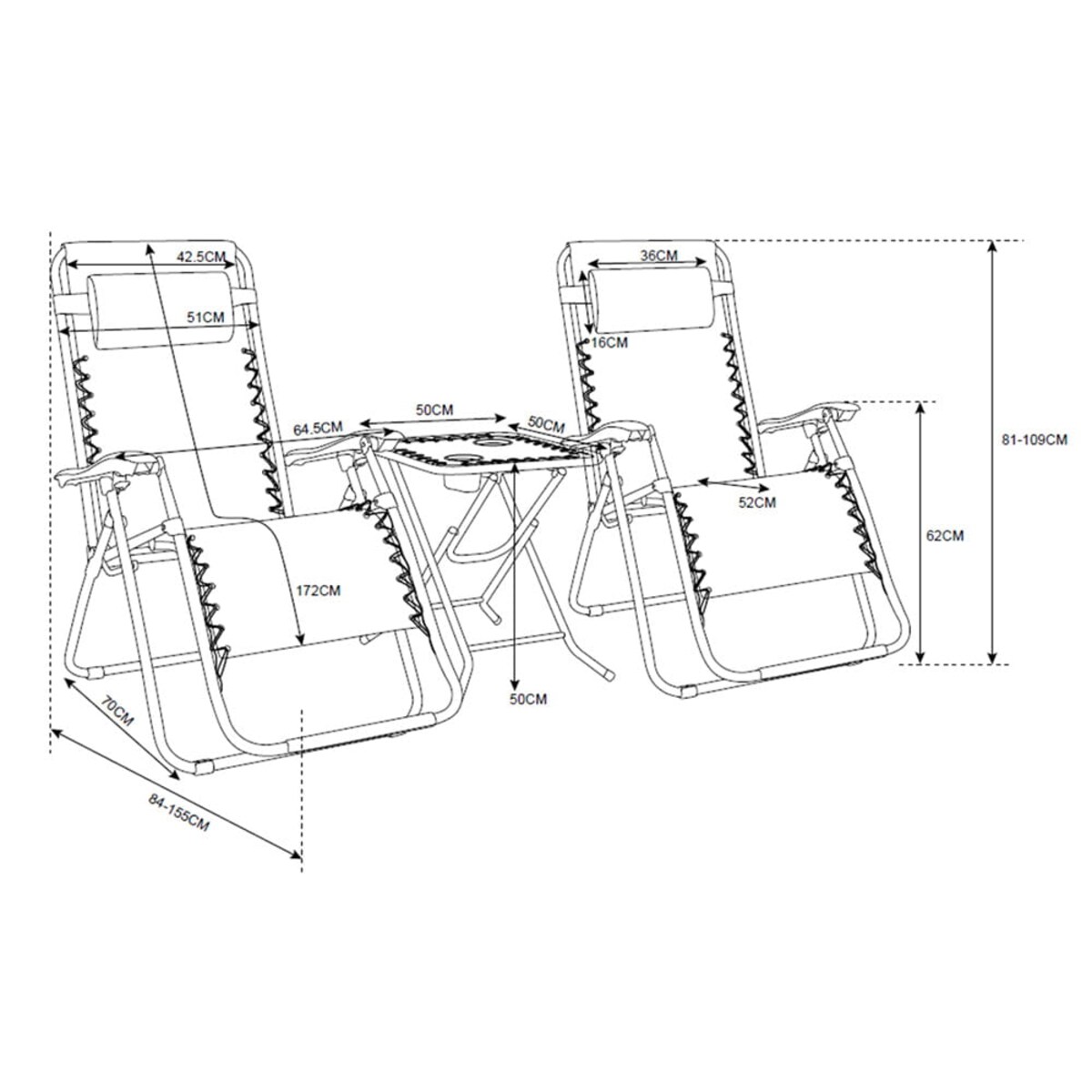 Zestaw leżaków ogrodowych Delux zielony z czarną ramą