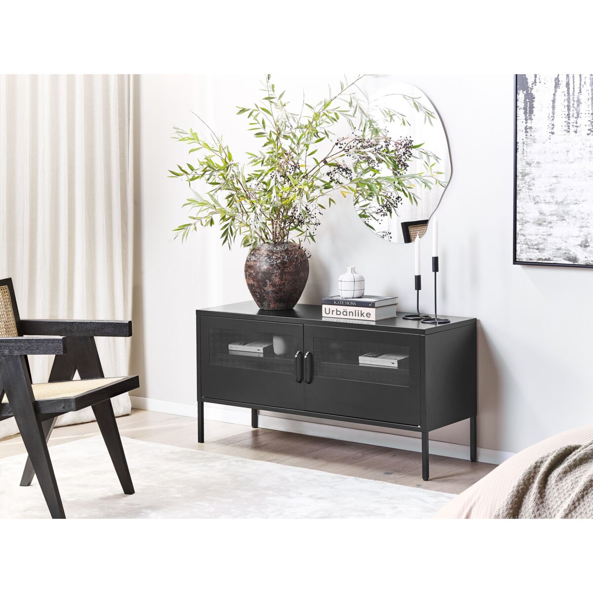 Szafka dwudrzwiowa metalowa czarna MORLEY