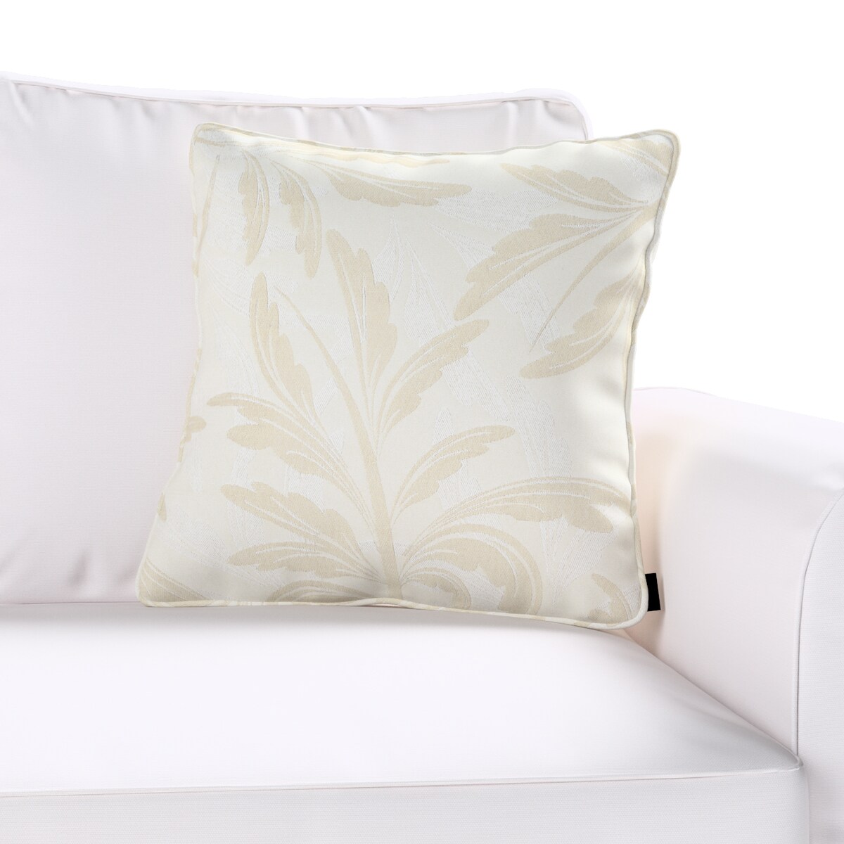 Poszewka Gabi na poduszkę 45x45 szaro-beżowe liście akantu