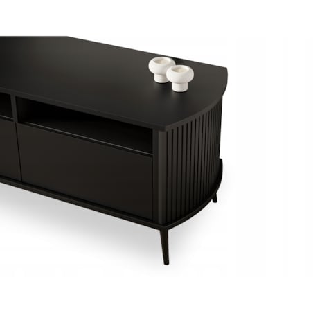Szafka RTV Pod Telewizor CZARNA Komoda Do Salonu Nóżki PREMIUM VERLO 150cm