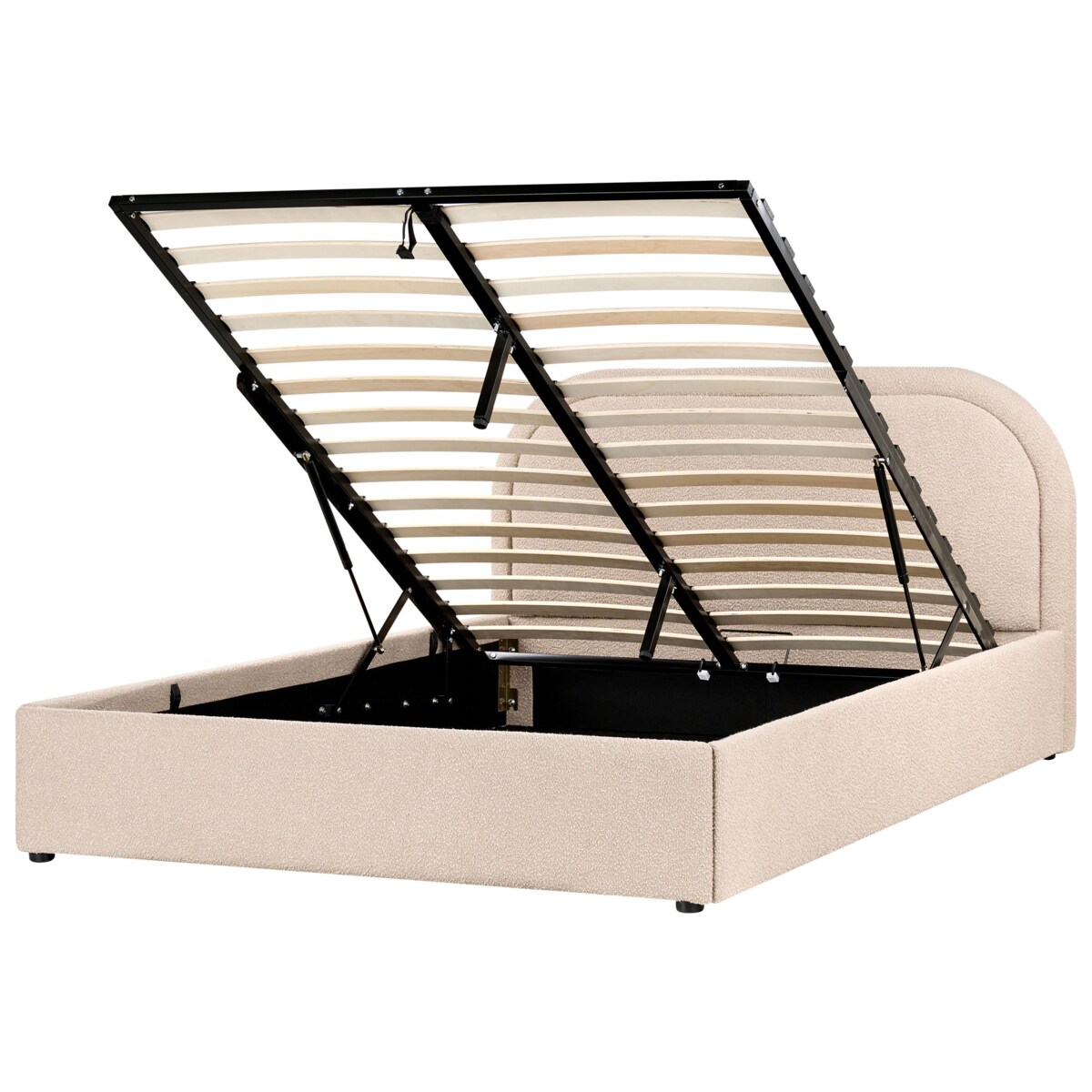 Łóżko z pojemnikiem Boucle QUILLIEN 140 x 200 cm Beżowy