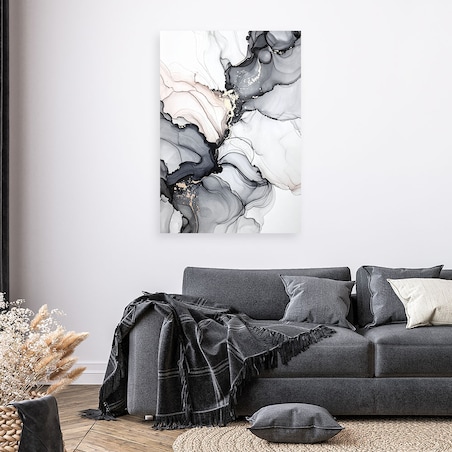 Obraz czarno złoty do salonu jadalni biura, Nowoczesna Abstrakcja 80x120