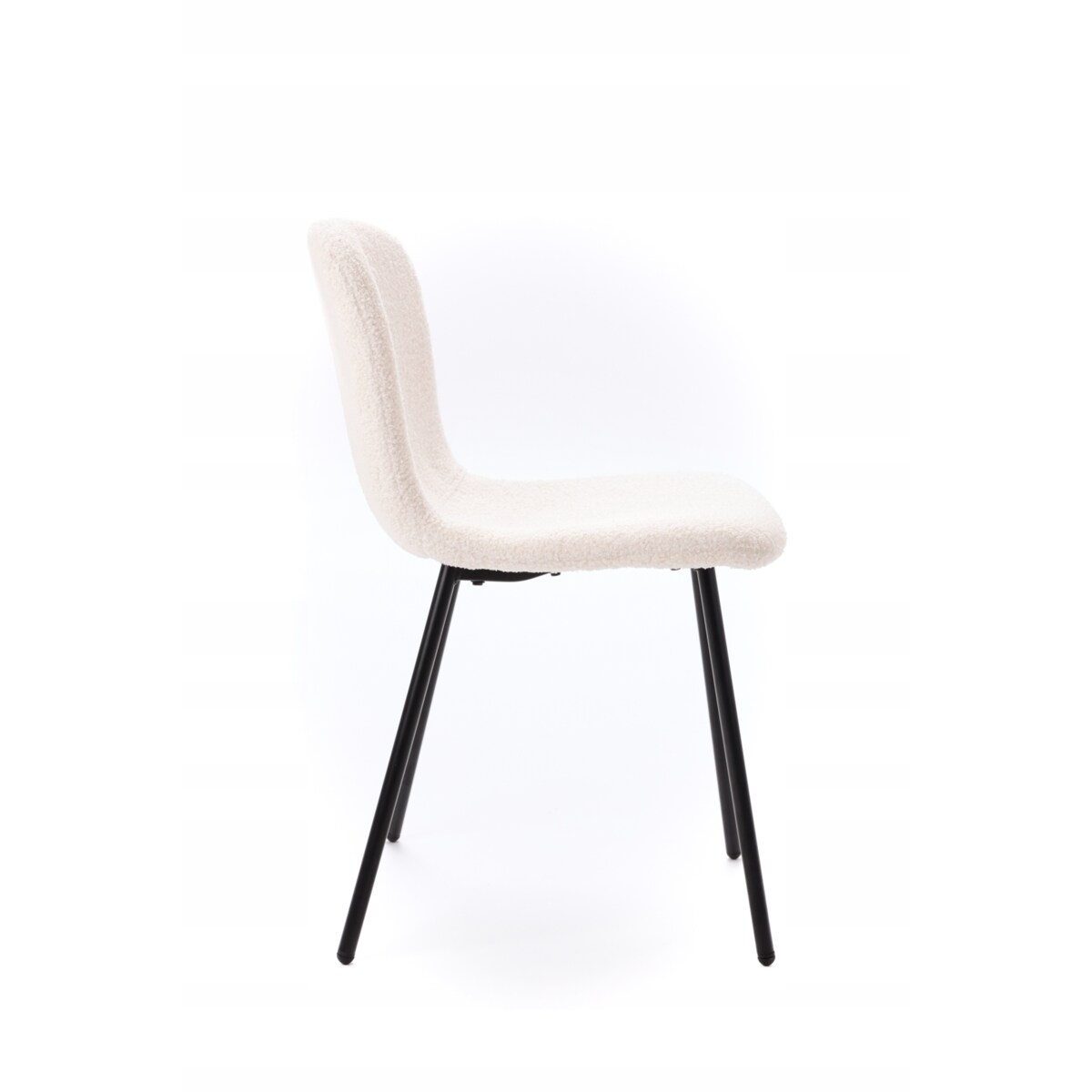 ZESTAW 4 SZTUK Krzesła VALTI Biało-Czarne Tapicerowane Nowoczesne TEDDY