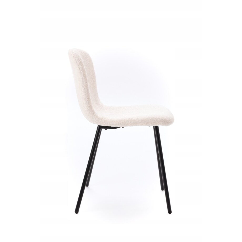 ZESTAW 4 SZTUK Krzesła VALTI Biało-Czarne Tapicerowane Nowoczesne TEDDY