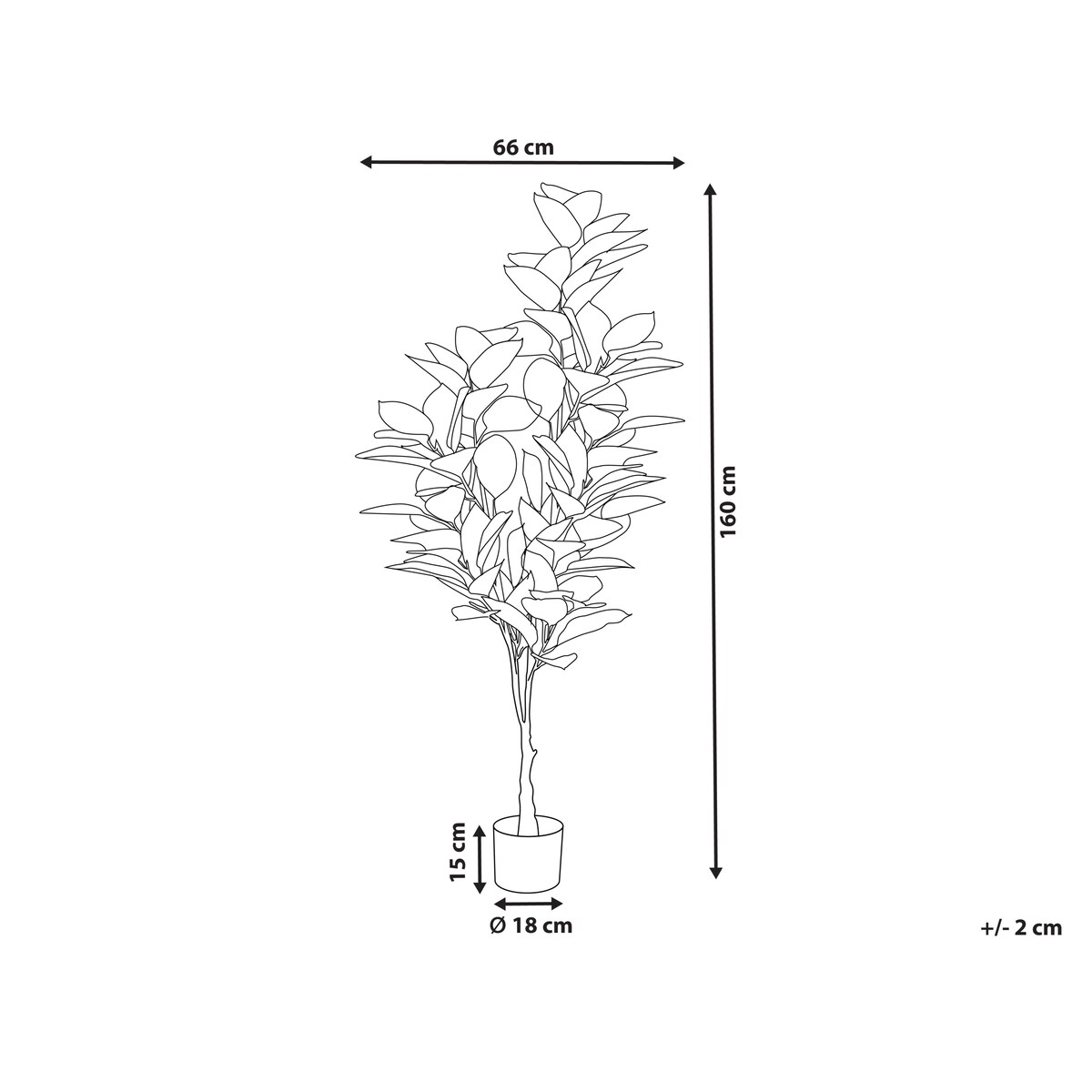 Sztuczna roślina FICUS ELASTICA 160 cm Zielony