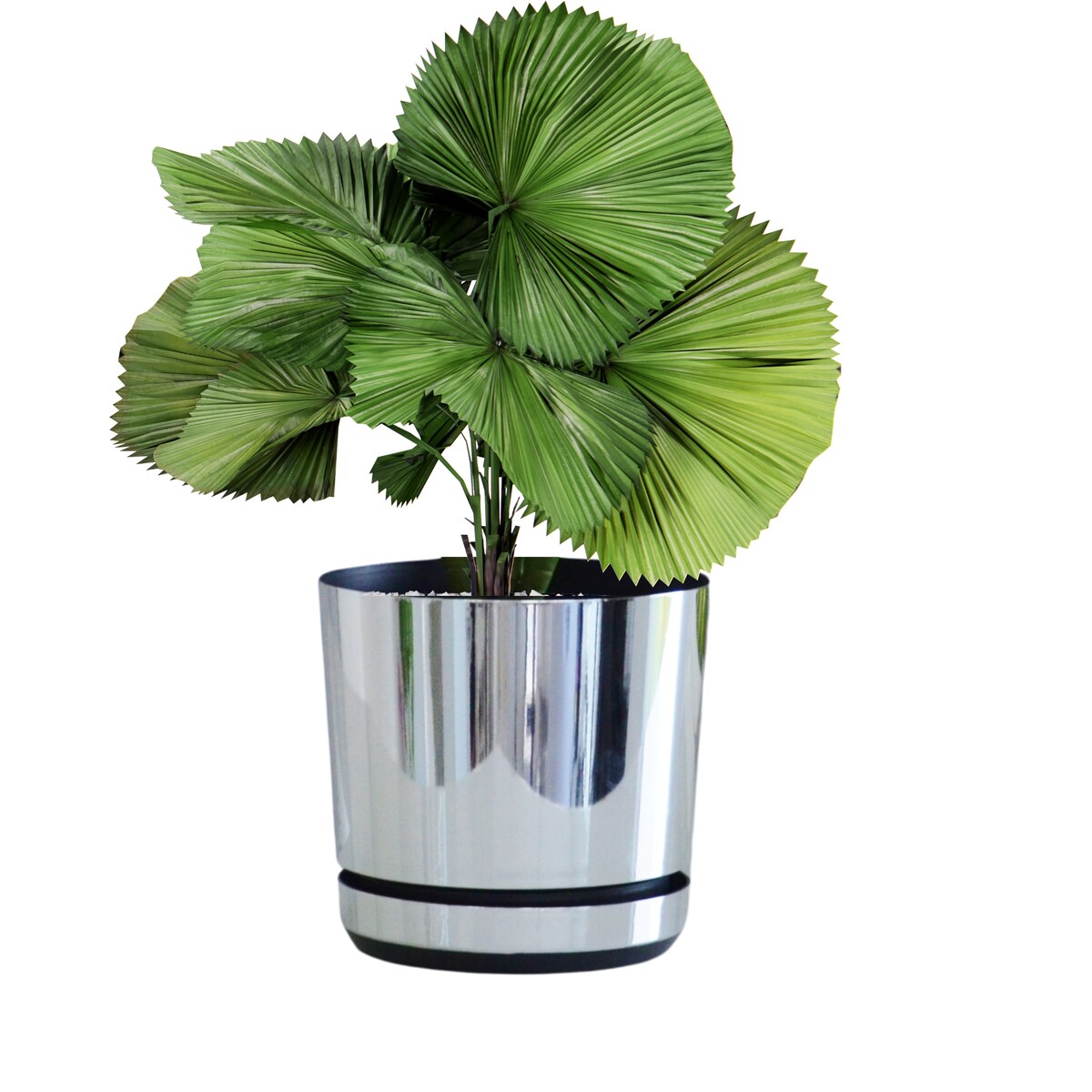 12 cm wzór LUSTRZANY Doniczka z podstawką glamour elegancka efekt lustra wysoki połysk nowoczesna