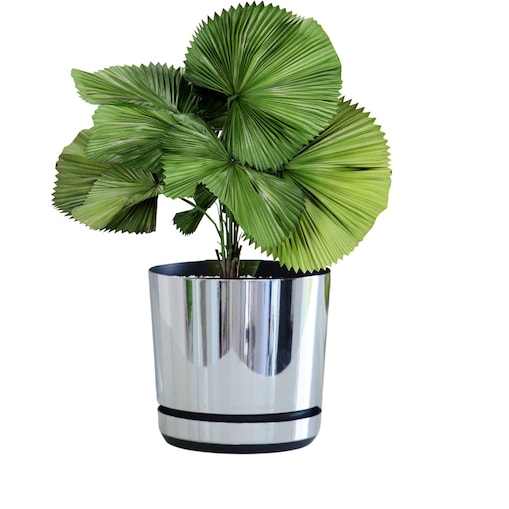 12 cm wzór LUSTRZANY Doniczka z podstawką glamour elegancka efekt lustra wysoki połysk nowoczesna