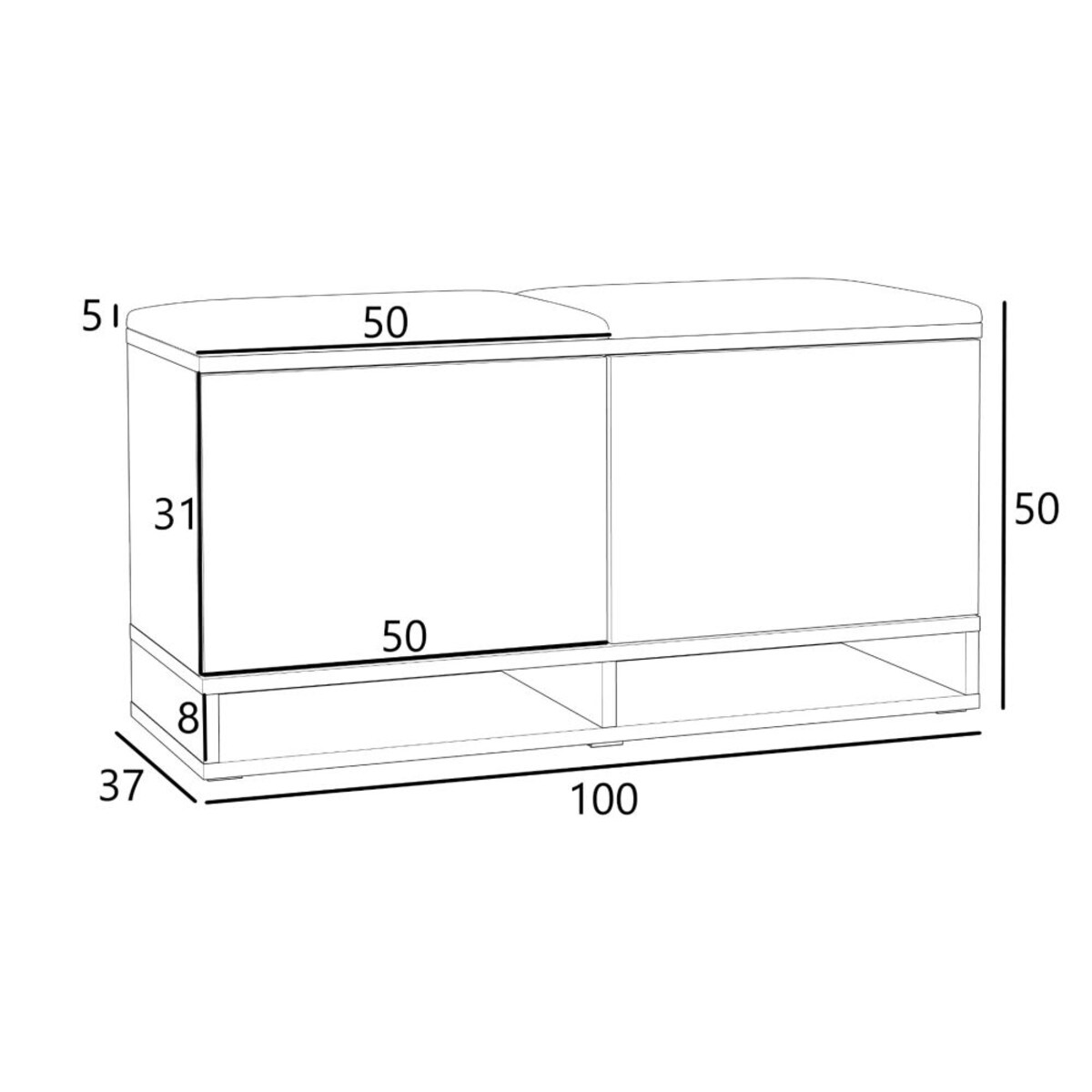 Szafka na buty z siedziskiem i wieszakiem DUBAI dąb sonoma/szara