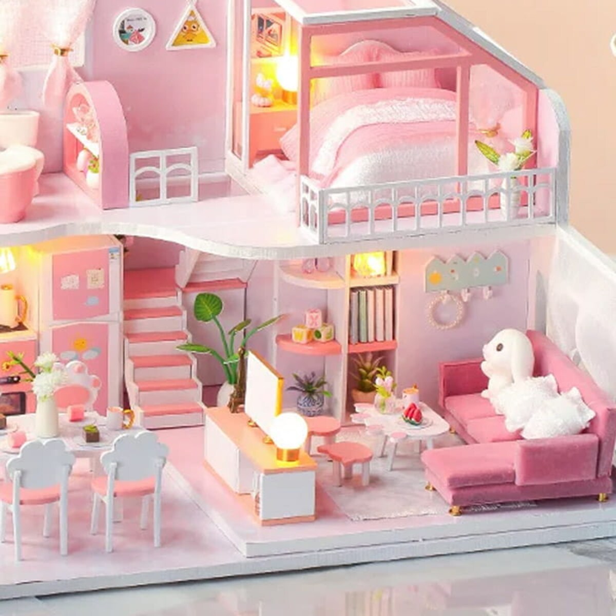 Miniaturowy domek - Różowa chmurka