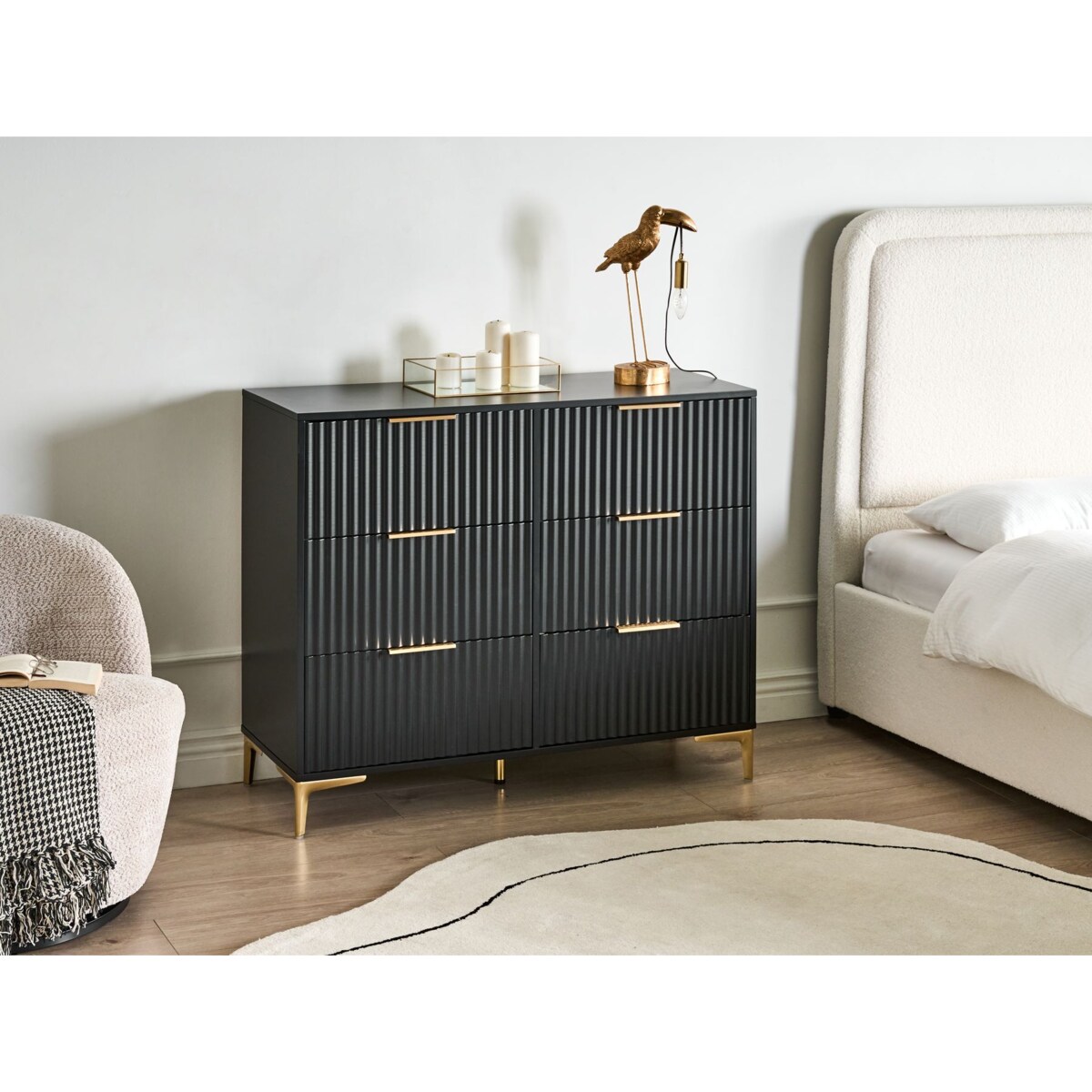 Komoda 6 szuflad WALCOTT Czarny
