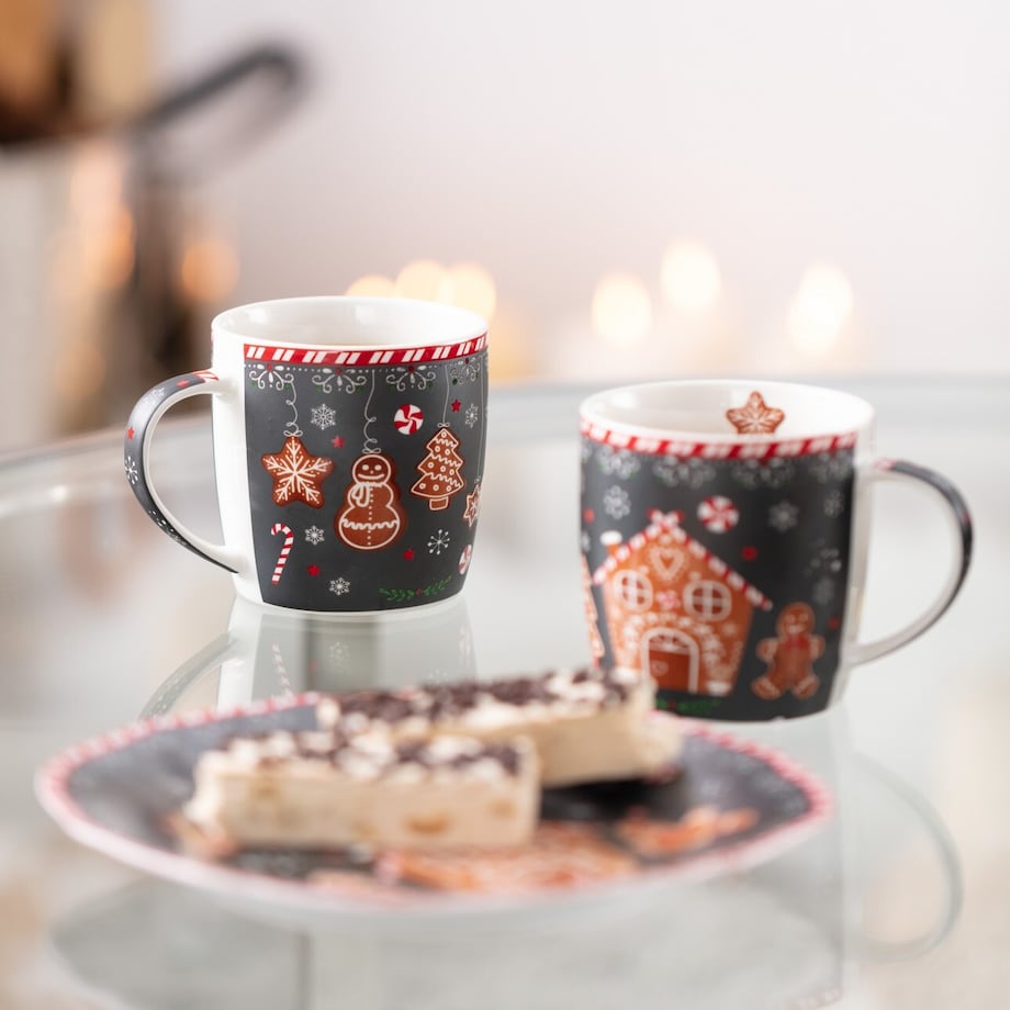 Zestaw kubków Gingerbread Cookies boże narodzenie, święta, świąteczne, , 9 x 9 x 9 cm