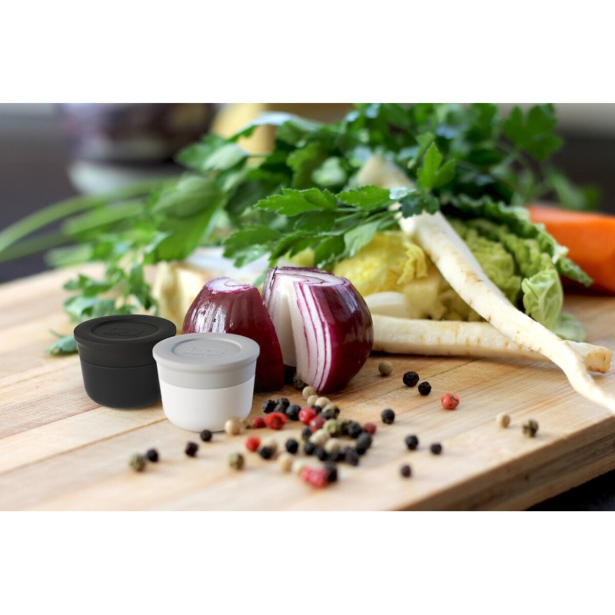 Zestaw 2 pojemników na sos czarno-szarych Temple S, 4.2 x 3.2 cm, Monbento