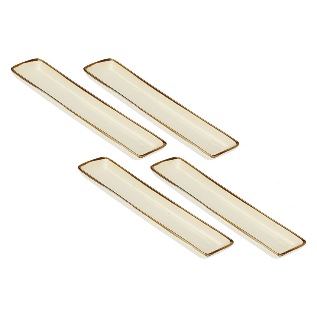 Zestaw 4 tac prostokątnych Concerto Avorio - Kość słoniowa, 32 x 8 cm