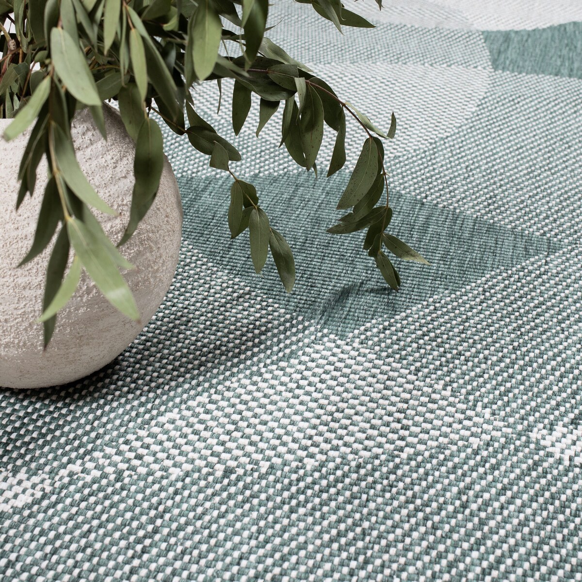 Funkcjonalny dywan na zewnątrz i do wnętrz, dwustronny DUO 58350 Zielony 80x150