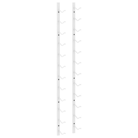 vidaXL Ścienny uchwyt na 12 butelek wina, biały, żelazny