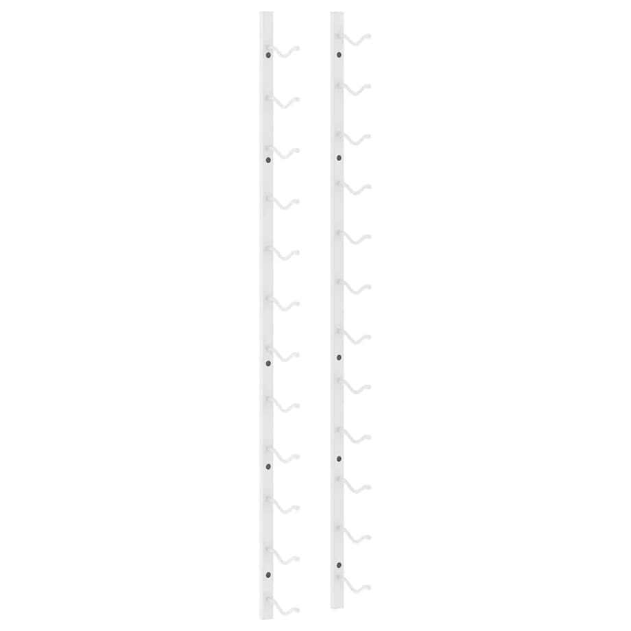 vidaXL Ścienny uchwyt na 12 butelek wina, biały, żelazny