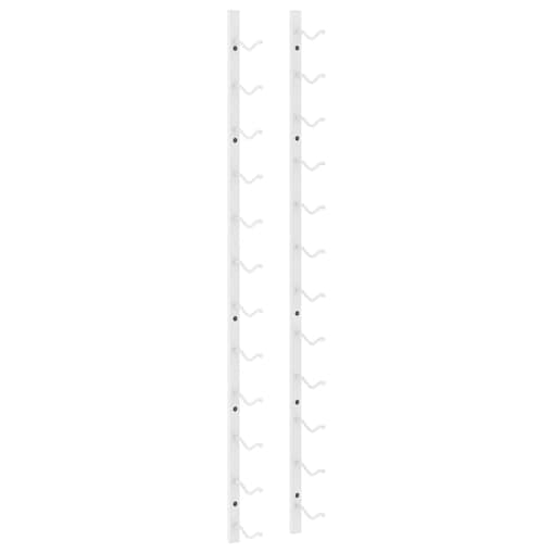 vidaXL Ścienny uchwyt na 12 butelek wina, biały, żelazny