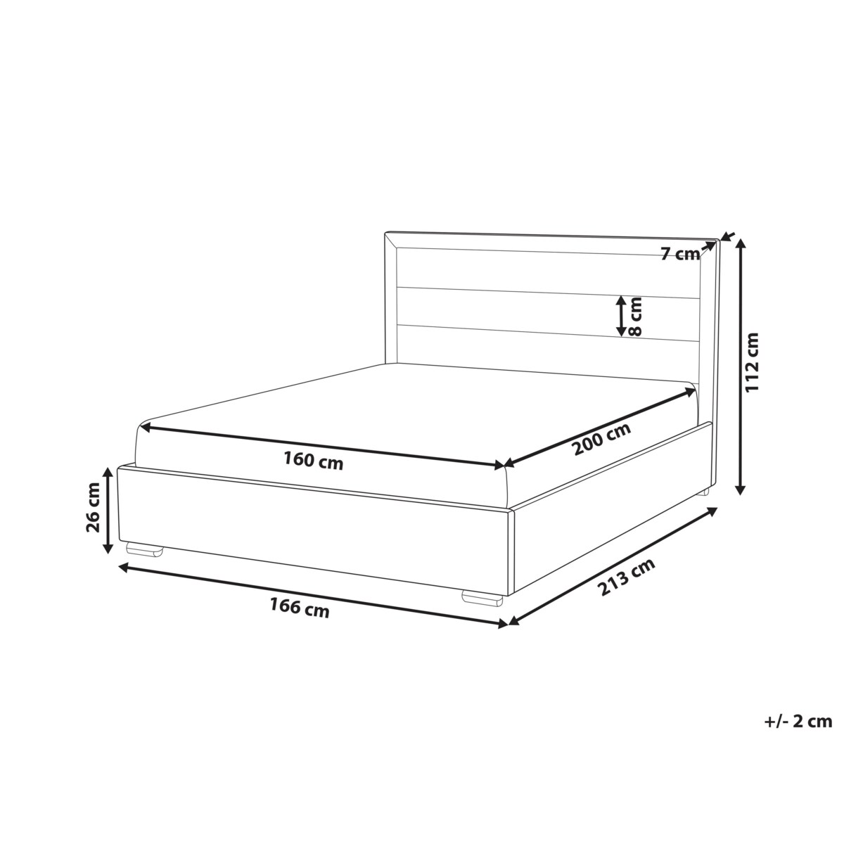 Łóżko Welur ROUEN 160 x 200 cm Ciemnoszary