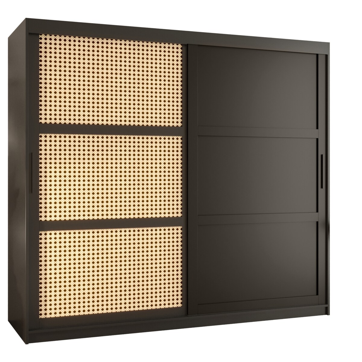 Szafa przesuwna Garderoba PLECIONKA WIEDEŃSKA 3 200 czarny