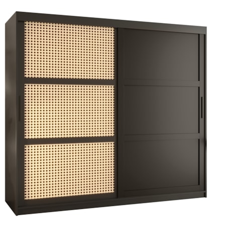 Szafa przesuwna Garderoba PLECIONKA WIEDEŃSKA 3 200 czarny