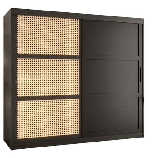 Szafa przesuwna Garderoba PLECIONKA WIEDEŃSKA 3 200 czarny