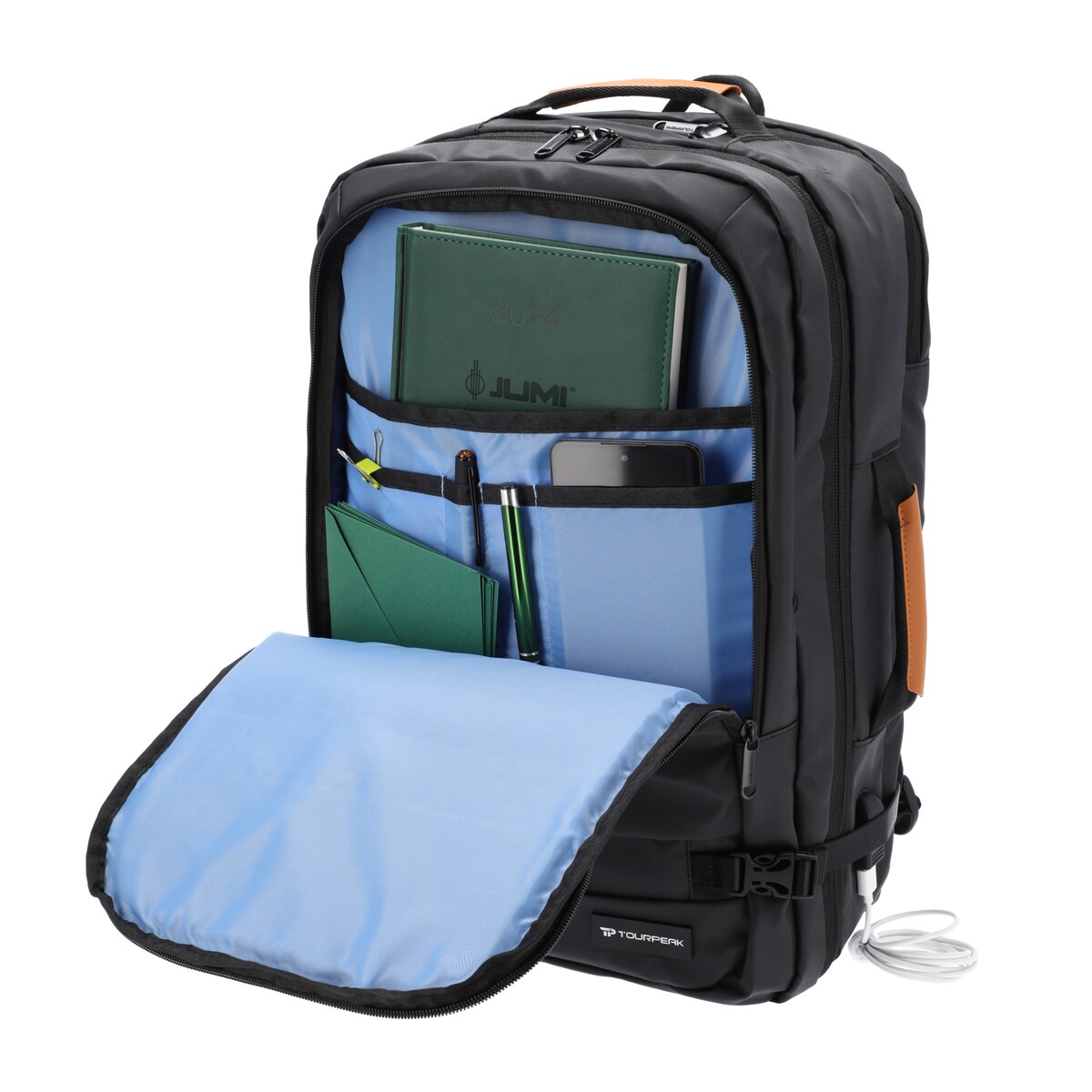 Plecak Czarny Miejski Podróżny Na Laptop 17" Z Kieszenią Do Samolotu