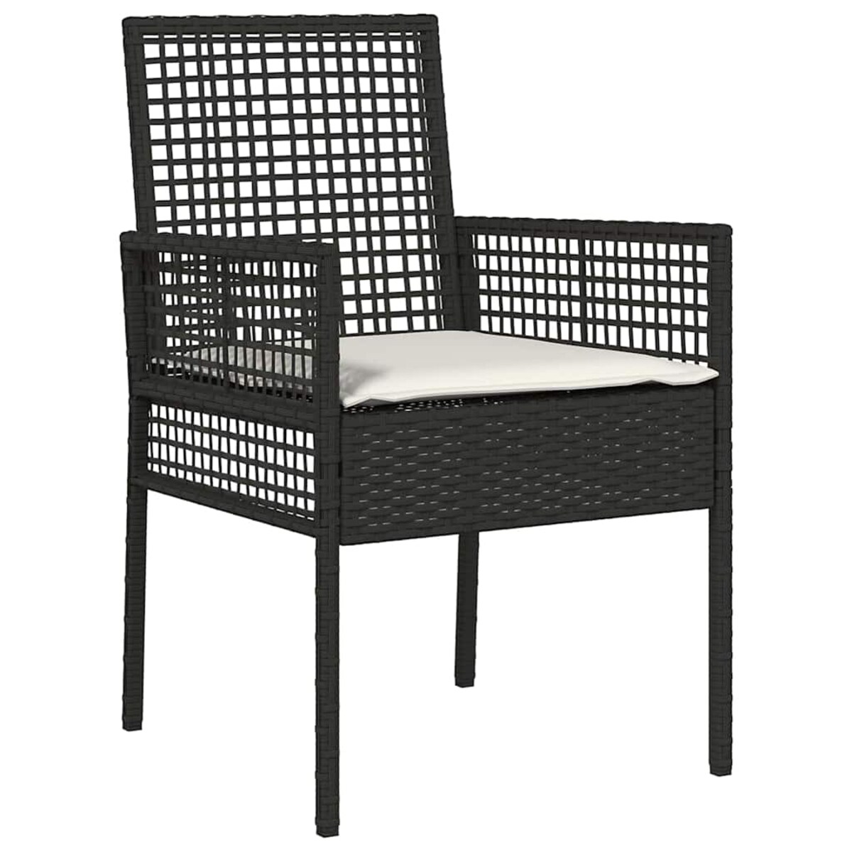 vidaXL Krzesło Ogrodowe 2 pcs Czarny 53 x 60 x 85cm polirattan