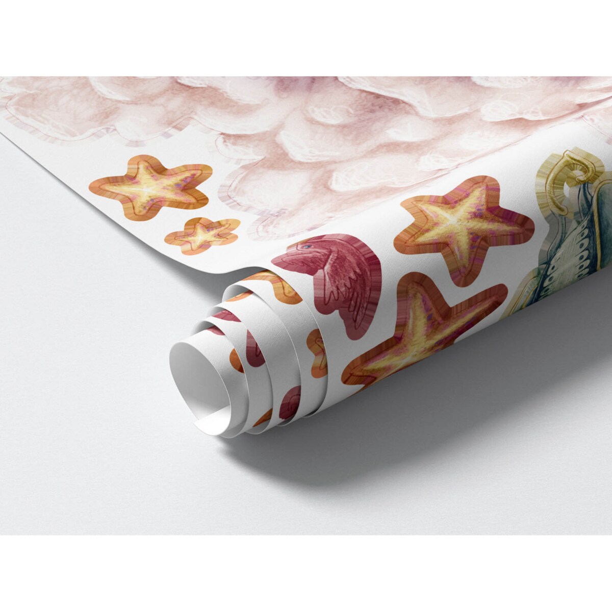 Zestaw naklejek na ścianę, Zwierzęta z bajki - nosorożec, 100cm