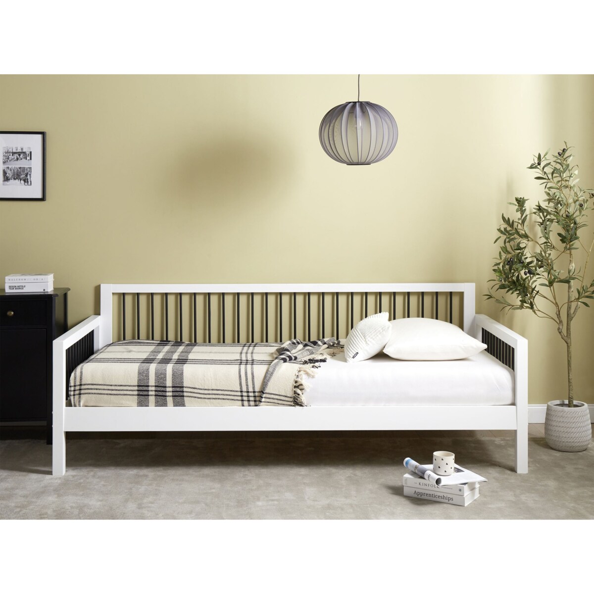 Łóżko dzienne Drewno TRICOT 90 x 200 cm Biały