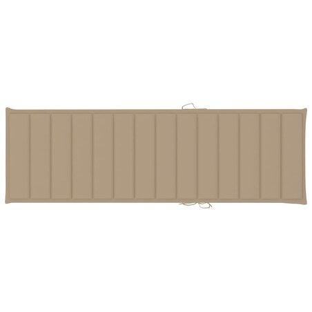 vidaXL Leżak z beżową poduszką, impregnowane drewno sosnowe