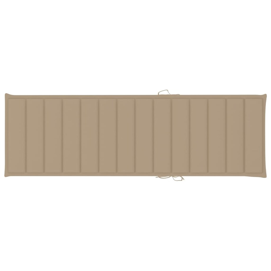 vidaXL Leżak z beżową poduszką, impregnowane drewno sosnowe