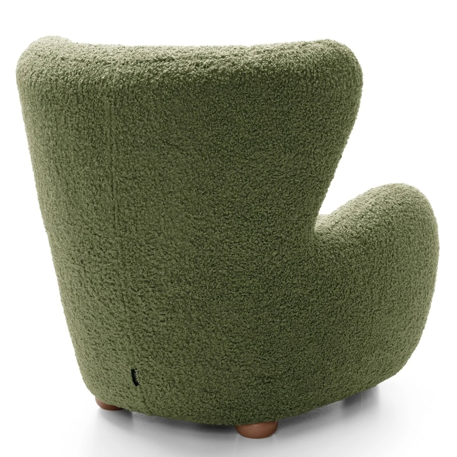 Fotel uszak boucle 91x88x100 cm POLTRONA zielony