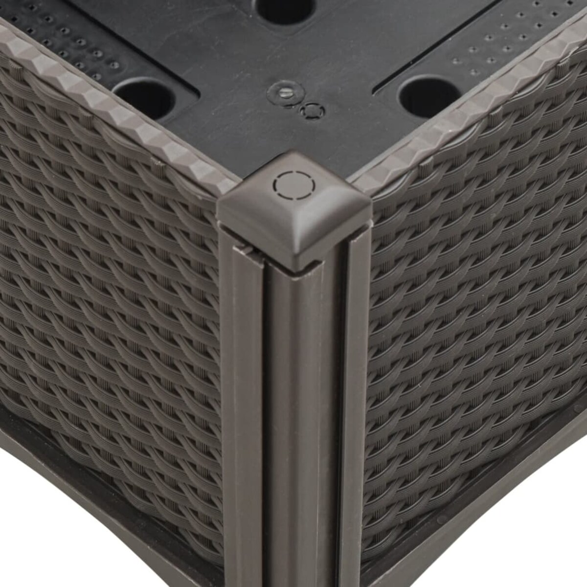 vidaXL Donica ogrodowa z kratką, brązowa, 40x40x142 cm, PP