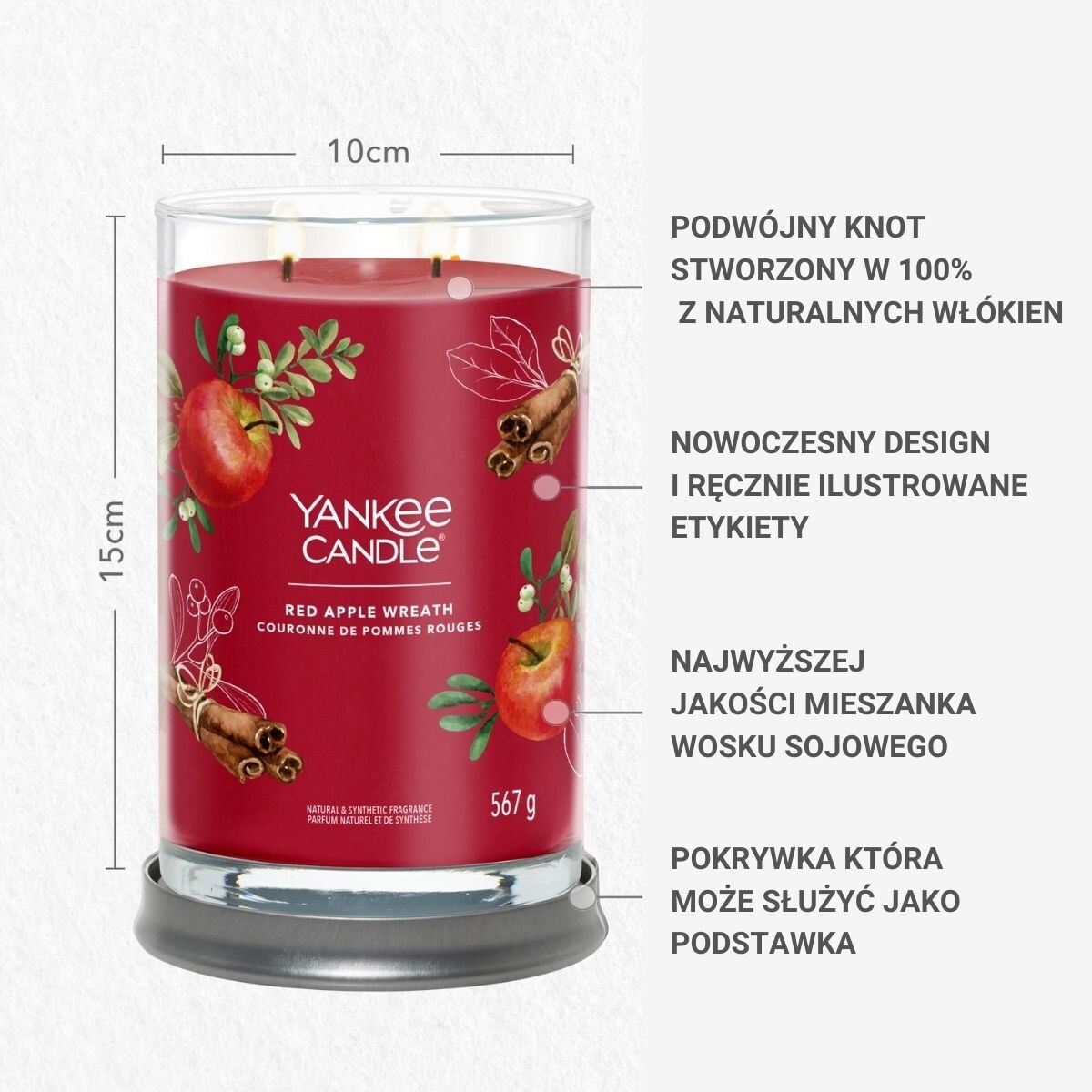 YC SIGNATURE Tumbler duży RED APPLE WREATH