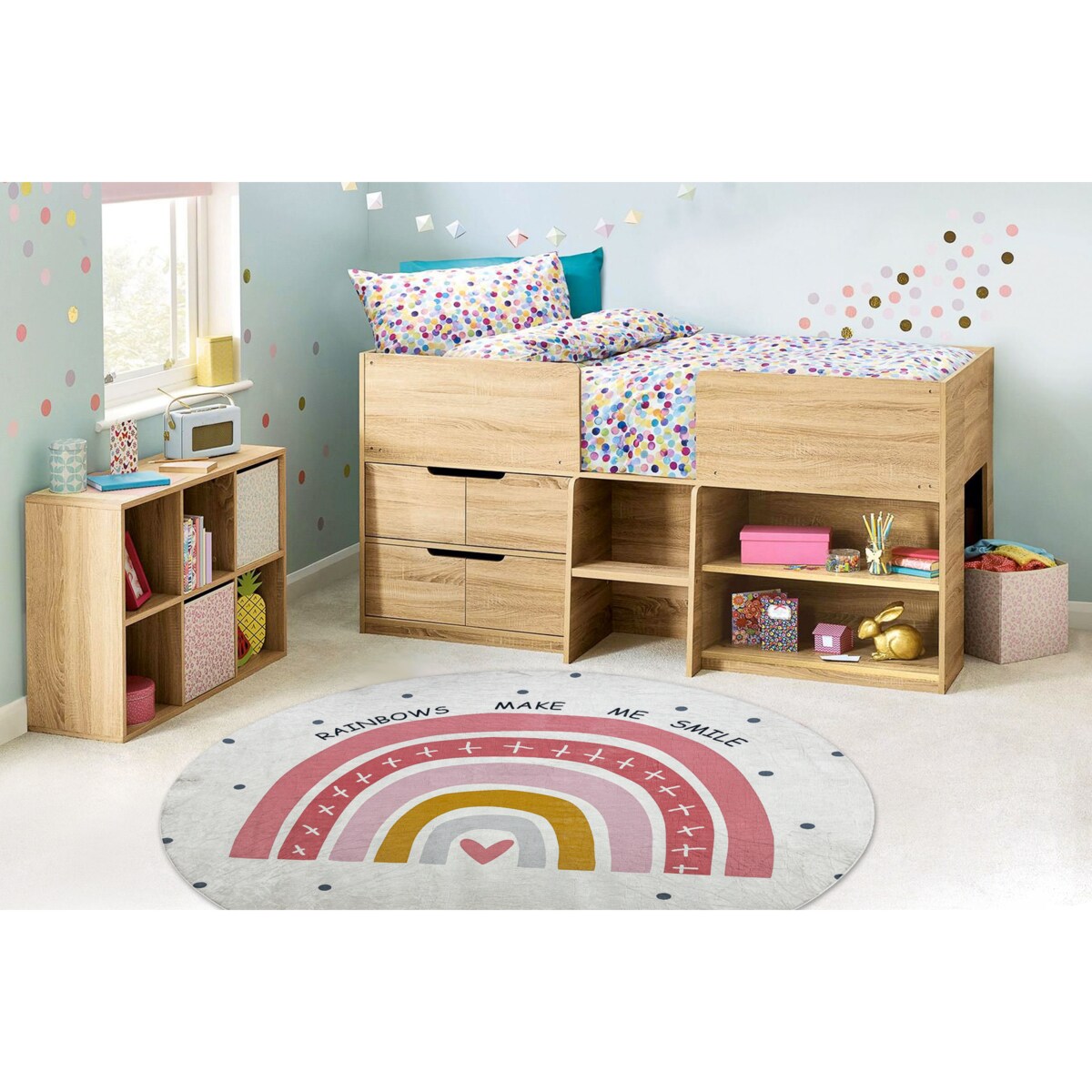 Dywan do prania BAMBINO 47810 koło Tęcza, koło 120 cm