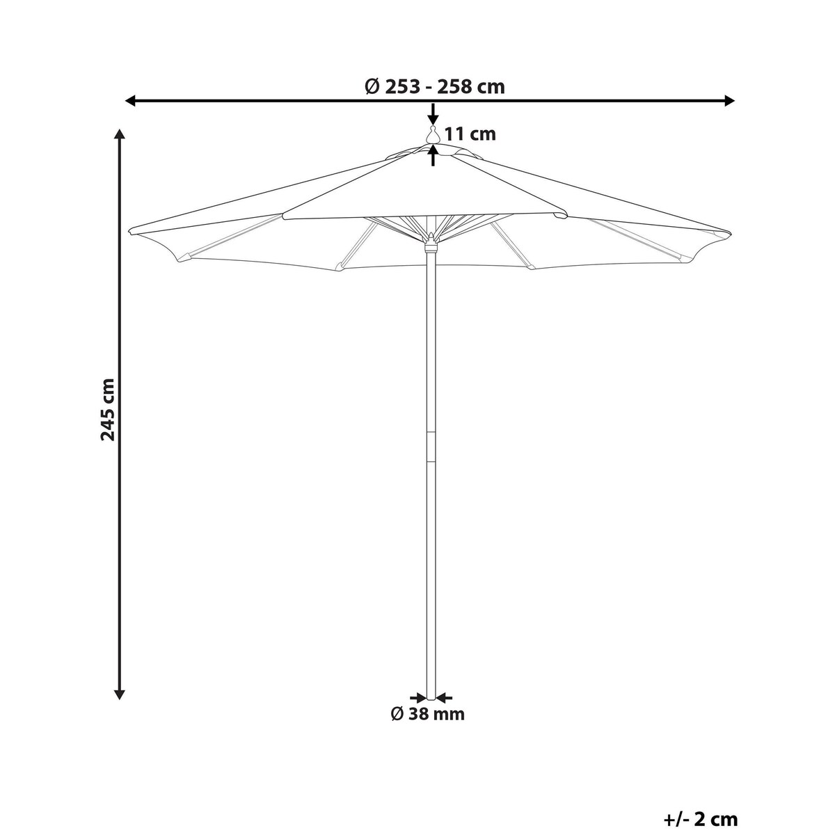 Parasol ogrodowy 260 cm FERENTILLO Beżowy/ biały