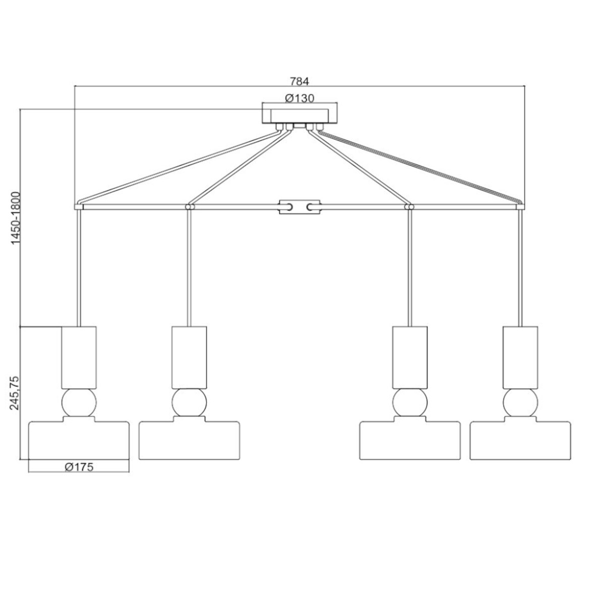 LAMPA wisząca VOID MOD030PL-06GR Maytoni metalowa OPRAWA ZWIS pająk szary