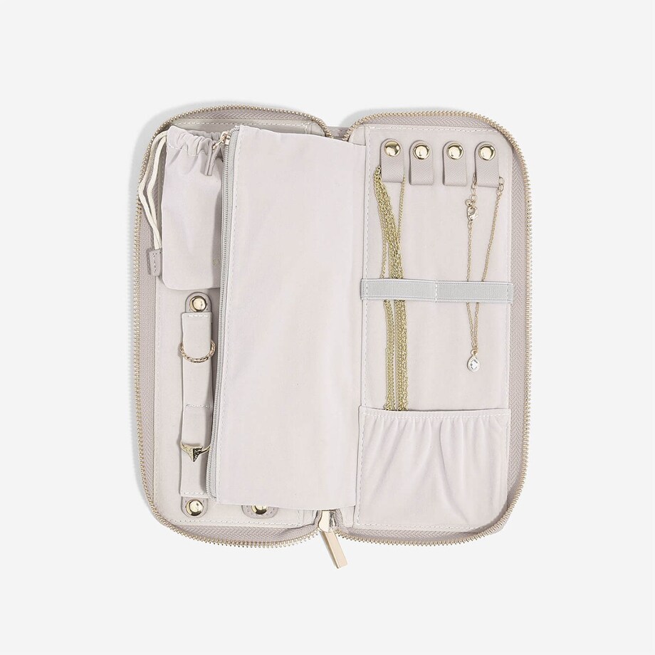 Pudełko podróżne na biżuterię z miejscem na pierścionki Stackers taupe