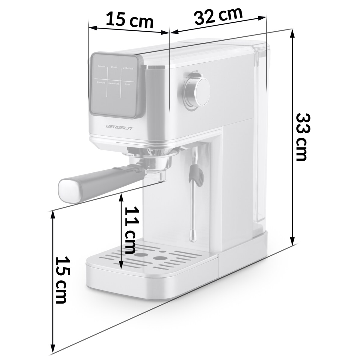 Ekspres do kawy ciśnieniowy kolbowy ze spieniaczem 377000 Berdsen
