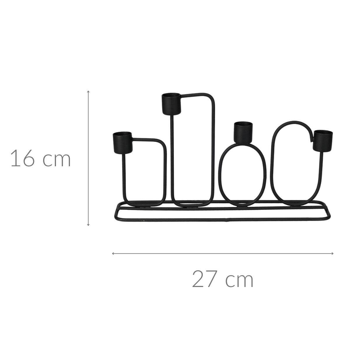 Świecznik w geometryczne wzory, 27 x 16 cm