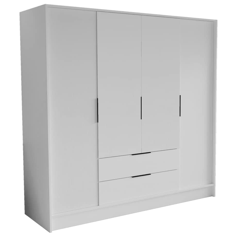 Szafa NIKOLA 200 z regulowanymi półkami, proste fronty-biała