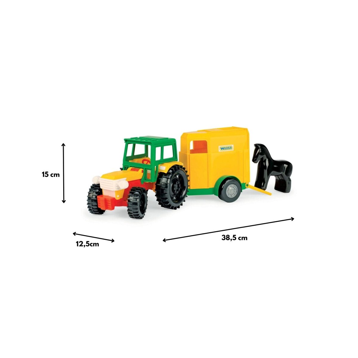 Traktor z przyczepą na konia