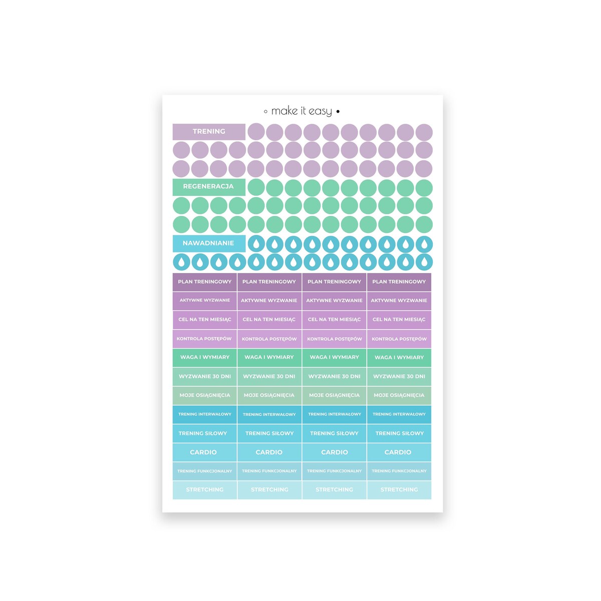 Naklejki do kalendarza – trening i fitness