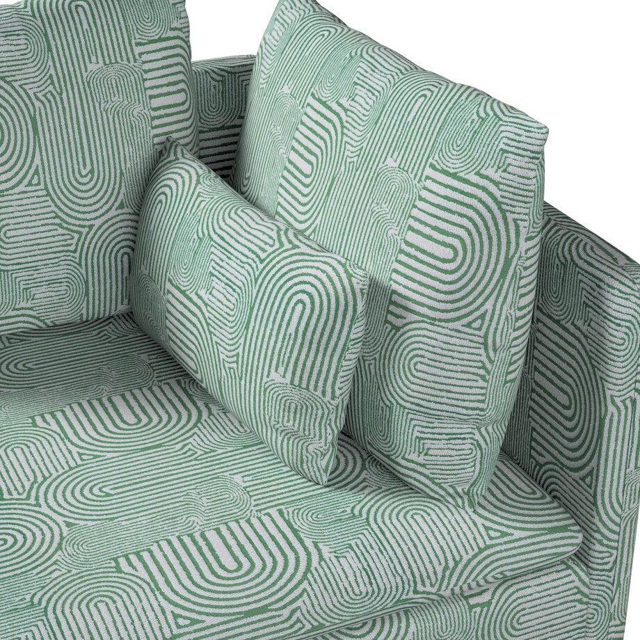 Pokrowiec na sekcję narożną Söderhamn, miętowe łuki na kremowym tle, 99 x 93 x 83 cm, Cosy Home