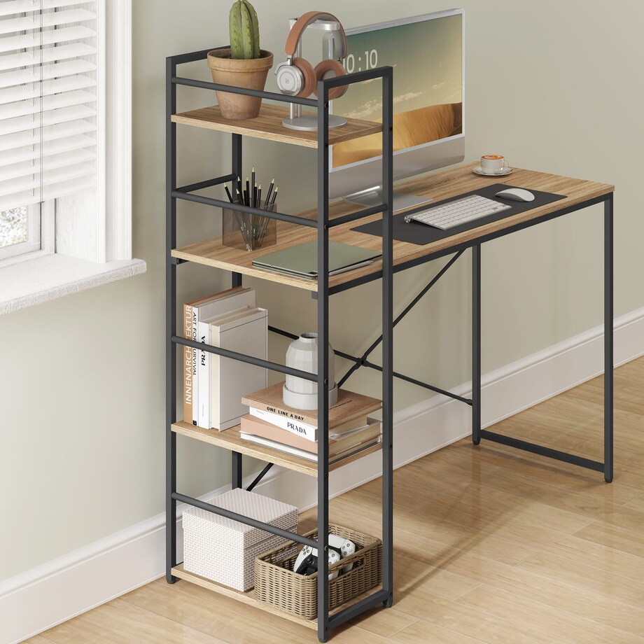 Biurko Komputerowe Max 4.0 Dąb Sonoma, Czarny