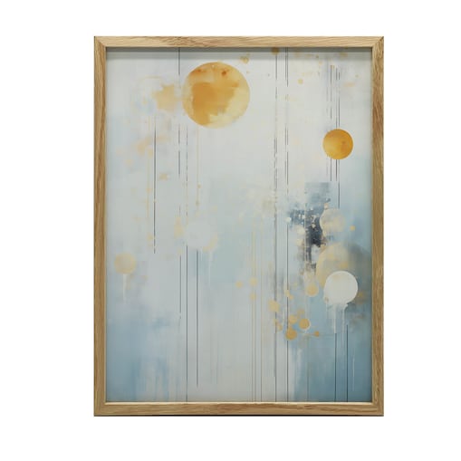 Złoty Minimalizm, 40x50 cm, rama drewniana jasny dąb, papier matowy 230 gsm