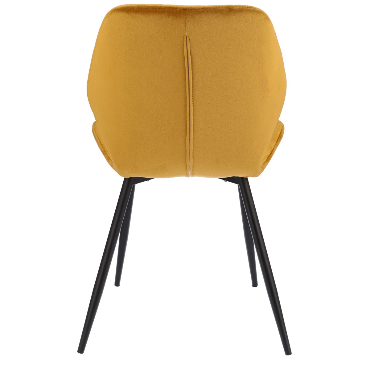 Krzesło tapicerowane welurowe MILARE musztardowe